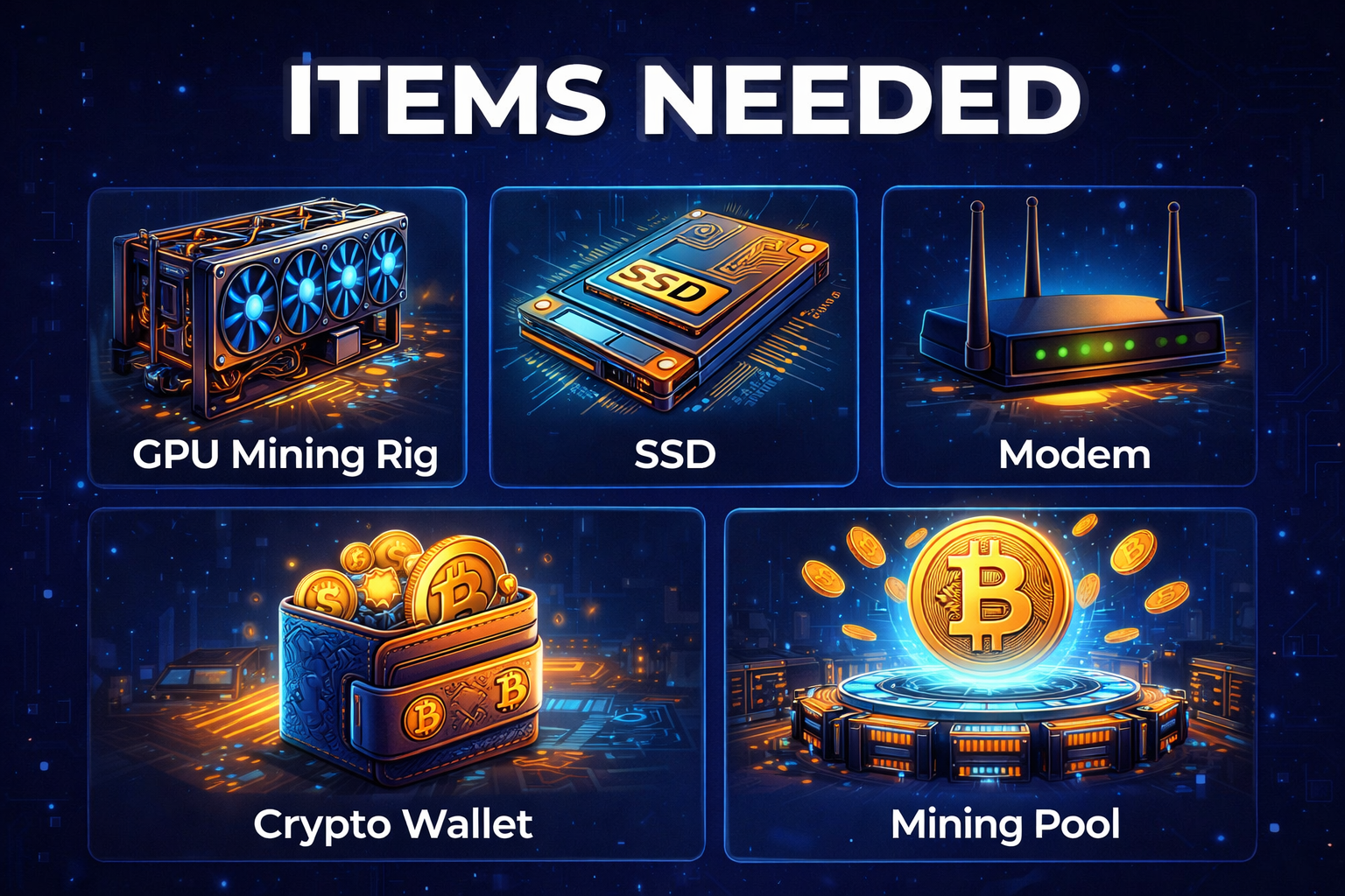 Items needed for Hive OS mining setup